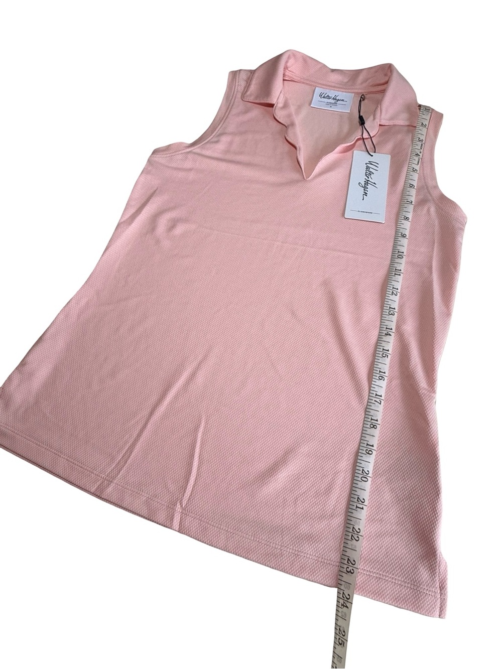 Walter Hagen Clubhouse Scallop Sleeveless Top in Pink Blossom Size Small - Picture 8 of 9